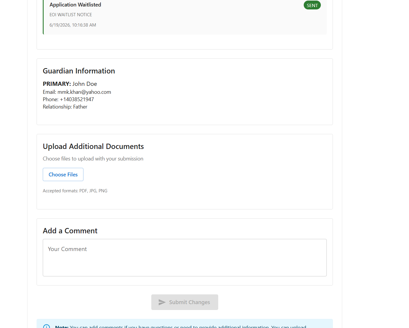 Parent application workspace showing the third part of the application